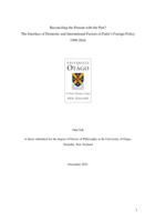 Reconciling the present with the past? The interface of domestic and international factors in Putin's foreign policy 1999-2016