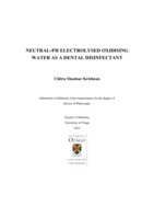 Neutral-PH electrolysed oxidising water as a dental disinfectant