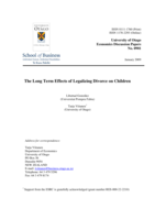 The Long Term Effects of Legalizing Divorce on Children