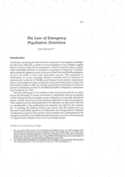 The Law of Emergency Psychiatric Detention