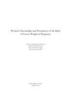 Women’s Knowledge and Perceptions of the Risks of Excess Weight in Pregnancy