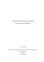 Effects of a Novel Massage Treatment for Chronic Low Back Pain