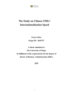 The study on Chinese SMEs' internationalization speed
