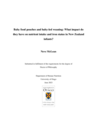 Baby food pouches and baby-led weaning: What impact do they have on nutrient intake and iron status in New Zealand infants?