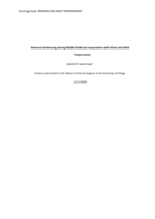 Maternal Reminiscing during Middle Childhood: Associations with Infant and Child Temperament