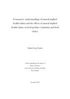 Consumers’ understandings of natural implied health claims and the effects of natural implied health claims on food product evaluation and food choice