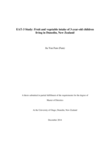 EAT-3 Study: Fruit and vegetable intake of 3-year-old children living in Dunedin, New Zealand