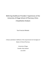 Referring Healthcare Providers’ Experiences of the University of Otago School of Pharmacy Clinic: A Qualitative Analysis