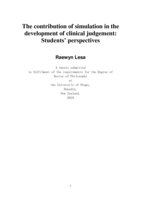 The contribution of simulation in the development of clinical judgement: Students’ perspectives