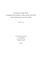 Evaluation of Campus Watch: a community-based initiative to reduce alcohol-related harm and social disorder in a university setting