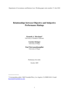 Relationships between Objective and Subjective Performance Ratings