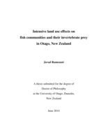 Intensive land use effects on fish communities and their invertebrate prey  in Otago, New Zealand