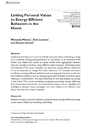Linking Personal Values to Energy-Efficient  Behaviors in the  Home