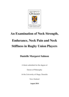 An Examination of Neck Strength, Endurance, Neck Pain and Neck Stiffness in Rugby Union Players