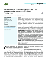 The Possibilities of Reducing Food Choice to Improve the Performance of College Foodservices