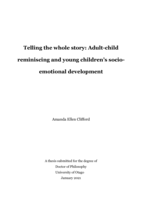 Telling the whole story: Adult-child reminiscing and young children's socio-emotional development