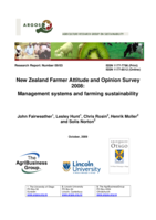 New Zealand Farmer Attitude and Opinion Survey 2008: Management systems and farming sustainability