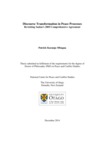 Discourse Transformation in Peace Processes: Revisiting Sudan’s 2005 Comprehensive Agreement