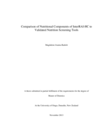 Comparison of Nutritional Components of InterRAI-HC to Validated Nutrition Screening Tools