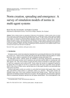 Norm creation, spreading and emergence: A survey of simulation models of norms in multi-agent systems