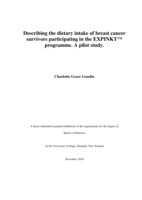 Describing the dietary intake of breast cancer survivors participating in the EXPINKT™ programme. A pilot study.