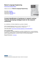 Context identification of sentences in research articles: Towards developing intelligent tools for the research community