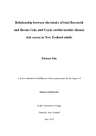 Relationship between the intake of total flavonoid and flavan-3-ols, and 5-year cardiovascular disease risk scores in New Zealand adults