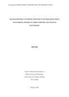 Beyond the DSM-5: Examining the effects of processing speed and working memory on ADHD symptoms and adaptive functioning