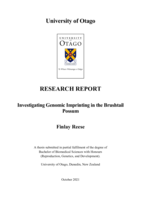 Investigating Genomic Imprinting in the Brushtail Possum
