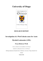 Investigation of a Wnt/Cohesin cause for Acute Myeloid Leukaemia (AML)