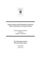 Feature analysis and classification of classical musical instruments: an empirical study