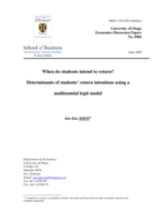 When do students intend to return? Determinants of students’ return intentions using a multinomial logit model