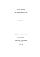 Ngā reo o ngā niupepa: Māori language newspapers 1855-1863