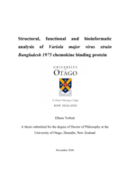 Structural, functional and bioinformatic analysis of Variola major virus strain Bangladesh 1975 chemokine binding protein