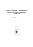 Effect of Magnesium Concentration in Seawater on Marine Invertebrate Calcification