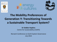 The Mobility Preferences of Generation Y: Transitioning Towards a Sustainable Transport System?