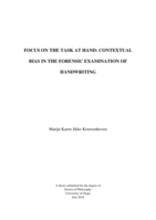 Focus on the task at hand: Contextual bias in the forensic examination of handwriting.