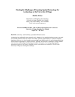 Meeting the Challenges of Teaching Spatial Technology for Archaeology at the University of Otago