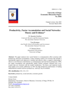 Productivity, factor accumulation and social networks: theory and evidence