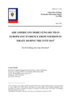 Are Americans more gung-ho than Europeans? Evidence from tourism in Israel during the Intifada
