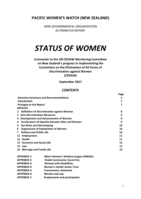 Status of Women: Comments to the UN CEDAW Monitoring Committee on New Zealand's Progress in Implementing CEDAW