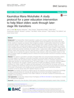 Kaumātua Mana Motuhake: A study protocol for a peer education intervention to help Māori elders work through later-stage life transitions