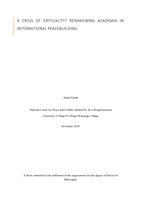 A crisis of criticality? Reimagining academia in international peacebuilding