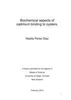 Biochemical aspects of cadmium binding to oysters