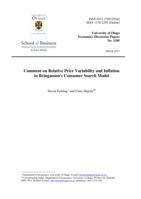 Comment on Relative Price Variability and Inflation in Reinganum’s Consumer Search Model