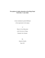 Perceptions of online education at the King Faisal University: A case study