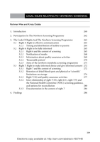 l Issues Relating to Newborn Screening