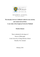 The interplay between a hallmark cultural event, tourism, and commercial activities: A case study of the Songkran Festival in Thailand