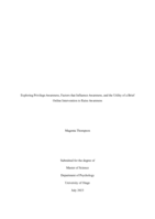 Exploring Privilege Awareness, Factors that Influence Awareness, and the Utility of a Brief Online Intervention to Raise Awareness