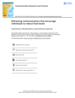 Reframing communications that encourage individuals to reduce food waste